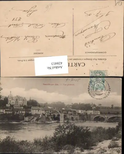 428413,Rhone-Alpes Ain Neuville-sur-Ain Vue generale Totale Brücke