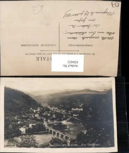 428422,Rhone-Alpes Ardeche Vals-les-Bains Vue Generale Totale Brücke