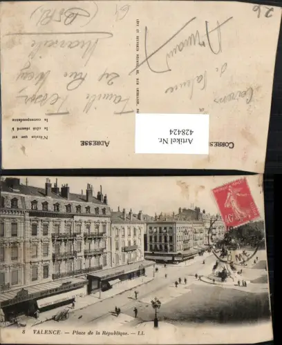 428424,Rhone-Alpes Ardeche Valence Place de la Republique Platz Monument