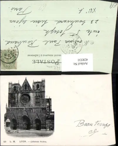 428531,Rhone-Alpes Rhone Lyon Cathedrale St-Jean Kirche