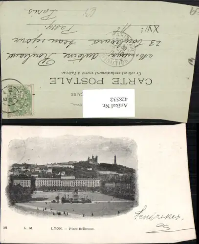 428532,Rhone-Alpes Rhone Lyon Place Bellecour Teilansicht