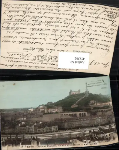 428592,Rhone-Alpes Rhone Lyon Colline de Fourviere vue de la Croix-Rousse Teilansicht