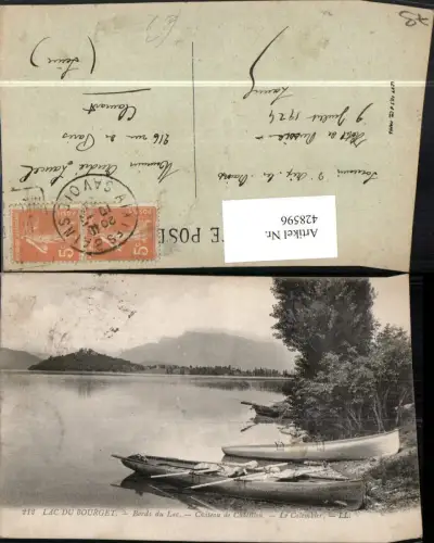 428596,Rhone-Alpes Savoie Lac du Bourget Bords du Lac Chateau de Chatillon Le Colombier Boote