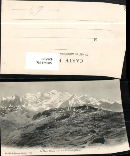 428599,Rhone-Alpes Savoie Le Mont Blanc vu du Col d'Anterne Bergkulisse