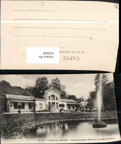 428600,Rhone-Alpes Savoie Aix-les-Bains Etablissement Thermal de Marlioz Fontäne