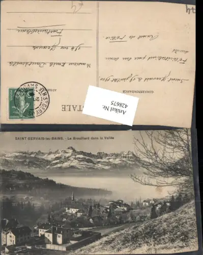 428675,Rhone-Alpes Haute-Savoie Saint Gervais-les-Bains Le Brouillard dans la Vallee Bergkulisse