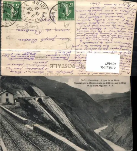 457467,Rhone-Alpes Isere Ligne de la Mure Passage Rivoire Bergkulisse