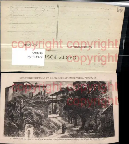 463065,Künstler AK Rhone-Alpes Ain Perouges 1830 Porte En-Bas Tor