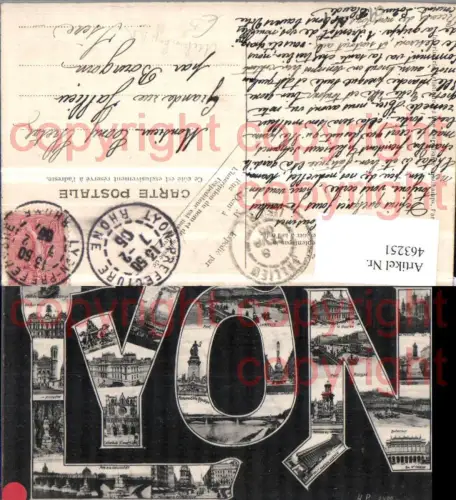 463251,Mikroskop AK Rhone-Alpes Rhone Lyon Buchstaben Collage Mehrbildkarte