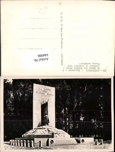 644986,Grenoble Isere Monument la gloire des diables bleus