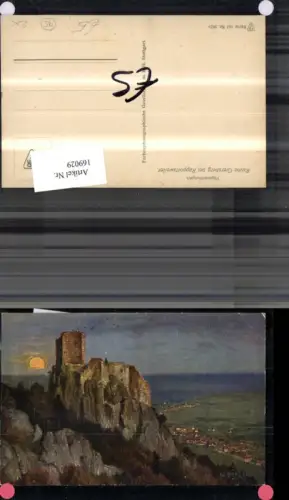 169029,Vogesenburgen Ruine Giersberg b. Ribeauville Rappoltsweiler sign W. Bürger