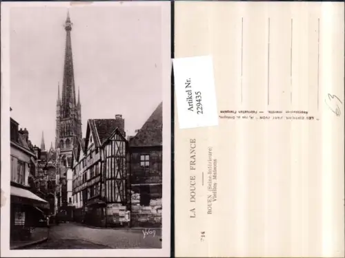 229435,Rouen Seine-Inferieure Vieilles Maisons Straßenansicht Kirche