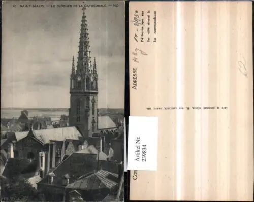 239834,Saint Malo Le Clocher de Cathedrale Kirche