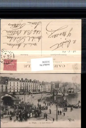 312236,Dieppe Le Quai Henry IV Dampfer Geschäfte