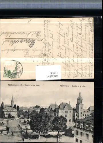 314547,Mühlhausen Mulhouse Eintritt in d. Stadt Teilansicht