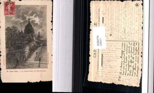 530517,Künstler Ak F. Fraipon Radierung France Vieux Paris Le Sacre-Coeur de Montmartre Kirche Dom