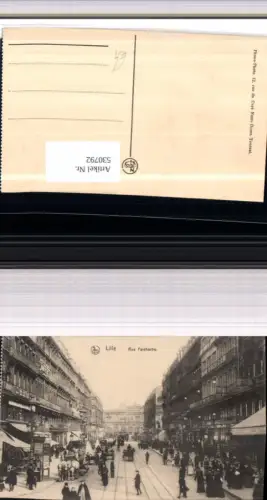 530792,France Lille Rue Faidherbe Straßenansicht Kutsche Reklame Maggi Litfaßsäule