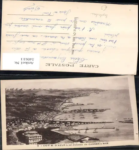 540611 France Vogelschau Cote d Azur a vol d oiseau de Cannes a Nice