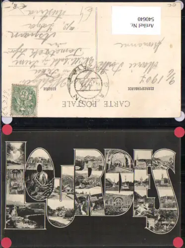 540640 France Mikroskop AK Lourdes Kirche Kathedrale