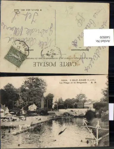 540920 France L Isle Adam La Plage et la Baignade Strand Strandleben