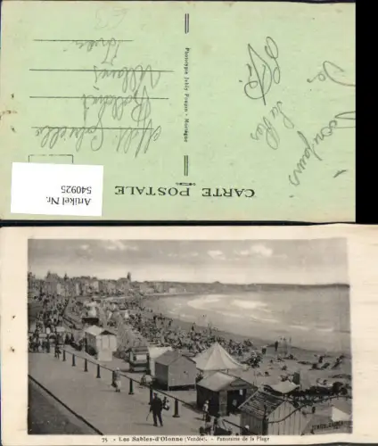 540925 France Les Sables d Olonne Vendee Panorama de la Plage Strand Strandleben