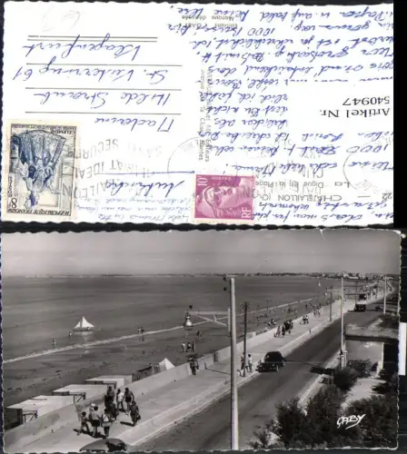 540947 France Foto AK Chatelaillon La Digue et la Plage Strand Strandpromenade