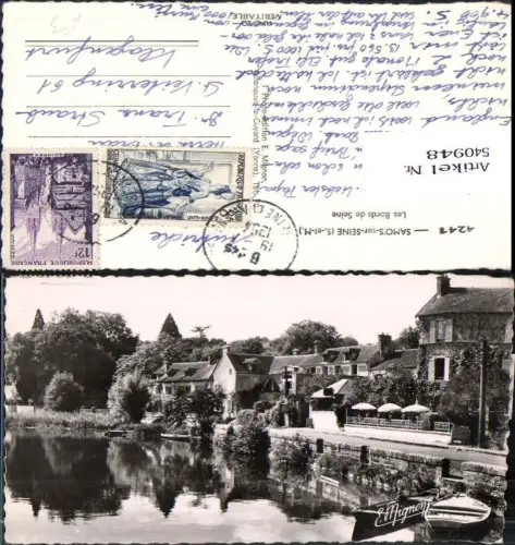 540948 France Foto AK Samois-sur-Seine Les Bords de Seine