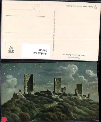 540983 France Künstler AK W. Bürger Vogesenburgen Drei Exen b. Egisheim