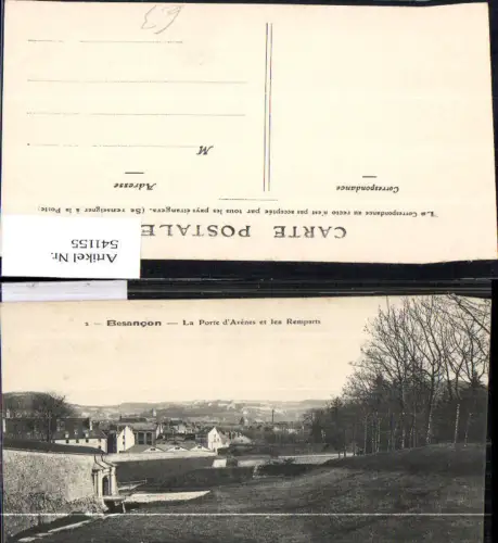 541155 France Besancon La Porte d Arenes et les Remparts