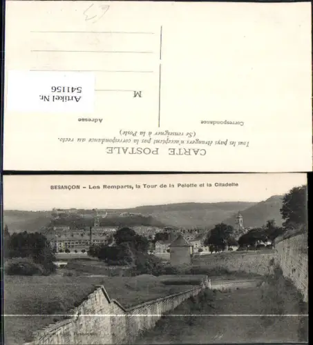 541156 France Besancon Les Remparts la Tour de la Pelotte et la Citadelle