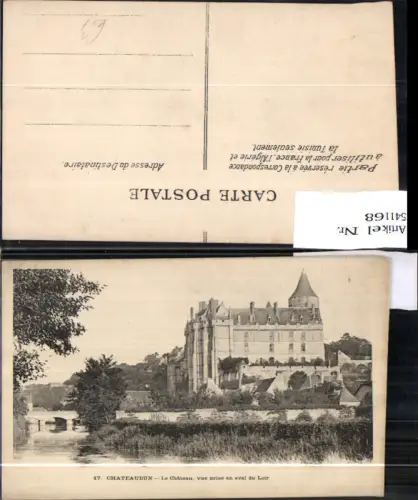541168 France Chateaudun Le Chateau vue prise en aval du Loir Schloss
