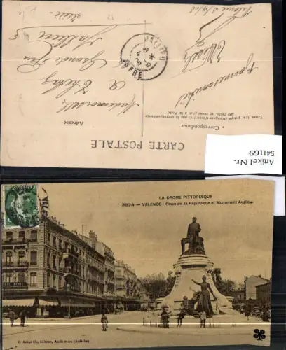 541169 France Valence Place de la Republique et Monument Augier La Drome Pittoresque