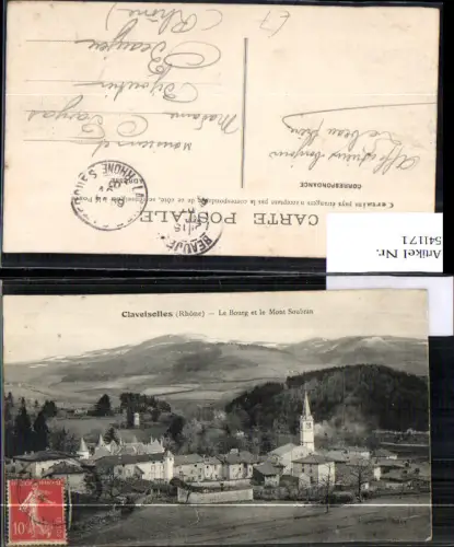 541171 France Claveisolles Rhone Le Bourg et le Mont Soubran