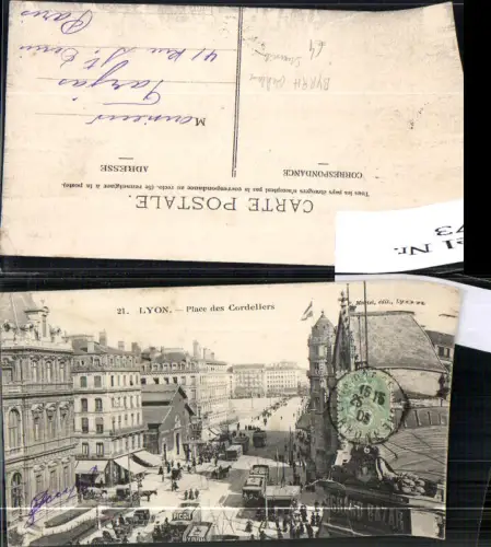 541173 France Lyon Place des Cordeliers Straßenbahn Reklame BYRRH PICON