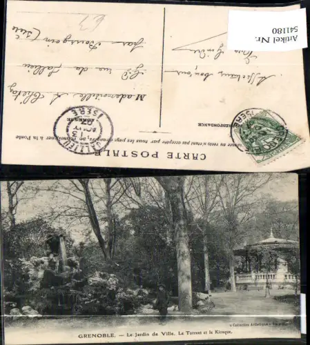 541180 France Grenoble Le Jardin de Ville Le Torrent et le Kiosque