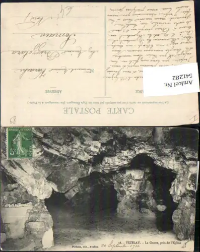 541282 France Vezelay La Grotte pres de l Eglise Höhle Grotte b. Kirche