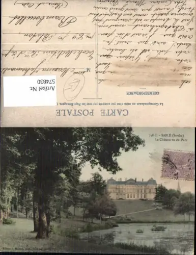 574830,France C. Sablè Sarth Le Château vu du Parc