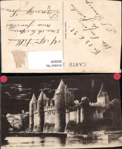 582820,France Le Chateau de Josselin au Clair de Lune Schloss b. Mondschein