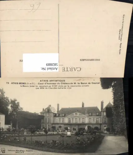 582889,France Athis-Mons Cour d honneur du Chateau de M. Le Baron de Courcel Schloss