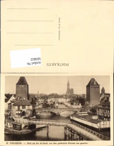 583822,Strasbourg Straßburg Blick a. d. Altstadt m. Brücken France