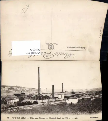 585755,Rive-De-Gier Usine des Etaings Cheminee haute de 108 m Fabrik France