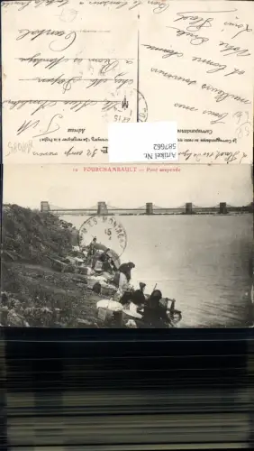 587662,Fourchambault Pont suspendu Hängebrücke Brücke France