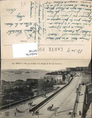 587748,Brest Vue sur la Rade et les Rampes du Port de Commerce France
