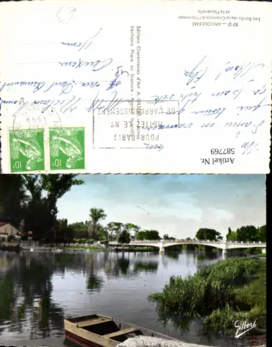 587769,Foto Ak Angouleme Les Bords de la Charente a l Houmeau et la Passerelle France
