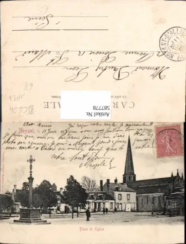 587778,Noyant Place et Eglise Kirche Kreuz France