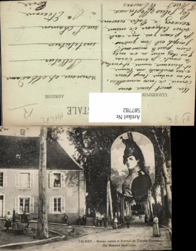 587782,Talmay Maison natale et Portrait de Therese Figneur ddite Madame Sans-Gene France
