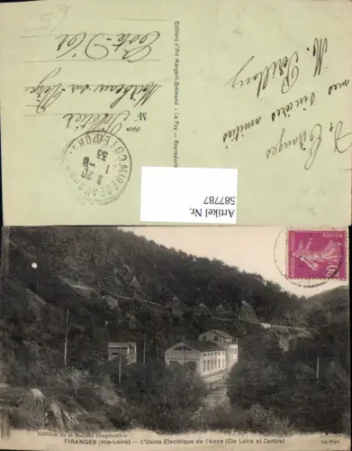 587787,Tiranges Haute Loire L Usine Electrique de l Ance Cie Loire et Centre France