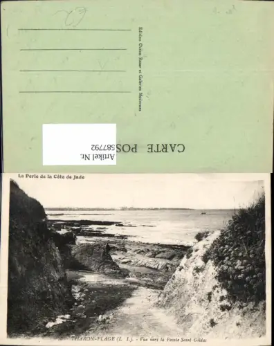 587792,Tharon-Plage Vue vers la Pointe Saint-Gildas Küste France
