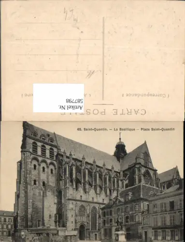 587798,Saint-Quentin La Basilique Place Saint-Quentin Basilika Statue France
