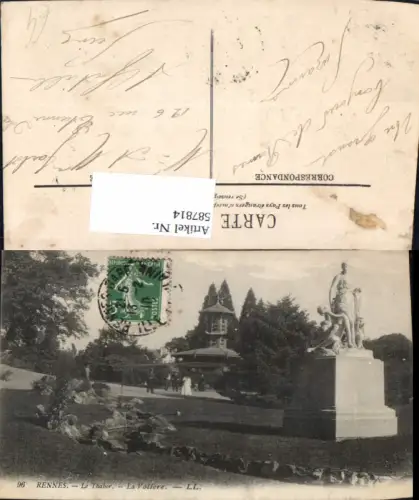 587814,Rennes Le Thabor La Voliere Statue France